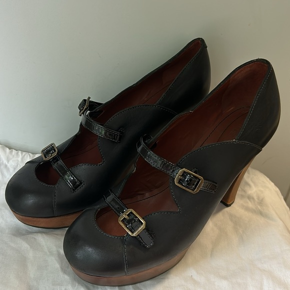See By Chloe Double Strap Mary Jane Leather Platform Heels Womens size 4 - Picture 4 of 12